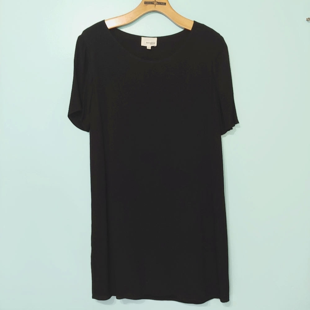 Aritzia Wilfred Free "Teigen" Black Short Sleeve Shift Dress Size XS